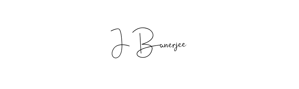 How to make J Banerjee name signature. Use Andilay-7BmLP style for creating short signs online. This is the latest handwritten sign. J Banerjee signature style 4 images and pictures png