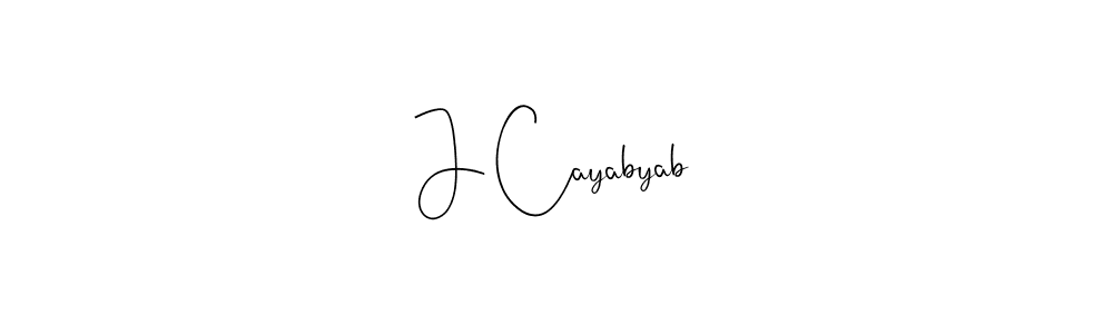 if you are searching for the best signature style for your name J Cayabyab. so please give up your signature search. here we have designed multiple signature styles  using Andilay-7BmLP. J Cayabyab signature style 4 images and pictures png