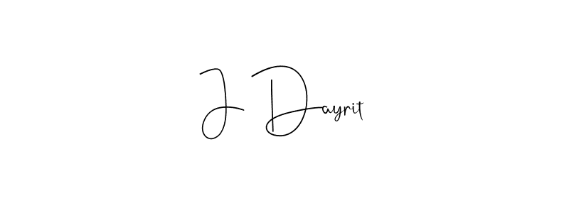 The best way (Andilay-7BmLP) to make a short signature is to pick only two or three words in your name. The name J Dayrit include a total of six letters. For converting this name. J Dayrit signature style 4 images and pictures png