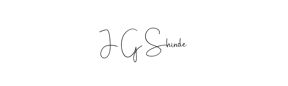 How to make J G Shinde name signature. Use Andilay-7BmLP style for creating short signs online. This is the latest handwritten sign. J G Shinde signature style 4 images and pictures png