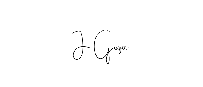 Make a beautiful signature design for name J Gogoi. With this signature (Andilay-7BmLP) style, you can create a handwritten signature for free. J Gogoi signature style 4 images and pictures png