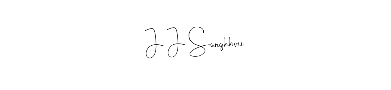 The best way (Andilay-7BmLP) to make a short signature is to pick only two or three words in your name. The name J J Sanghhvii include a total of six letters. For converting this name. J J Sanghhvii signature style 4 images and pictures png