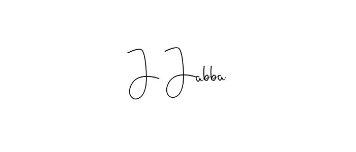 How to make J Jabba name signature. Use Andilay-7BmLP style for creating short signs online. This is the latest handwritten sign. J Jabba signature style 4 images and pictures png