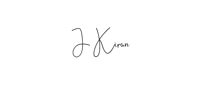 Make a beautiful signature design for name J Kiran. With this signature (Andilay-7BmLP) style, you can create a handwritten signature for free. J Kiran signature style 4 images and pictures png