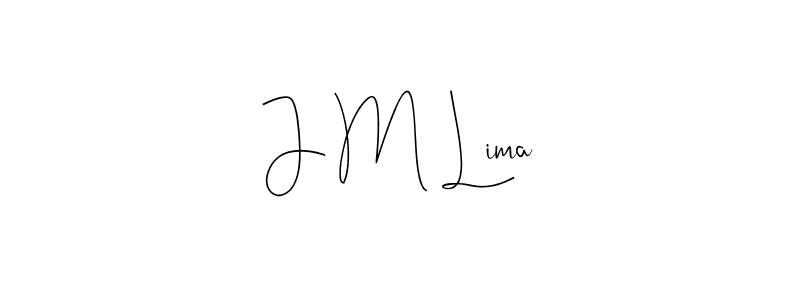 How to make J M Lima name signature. Use Andilay-7BmLP style for creating short signs online. This is the latest handwritten sign. J M Lima signature style 4 images and pictures png