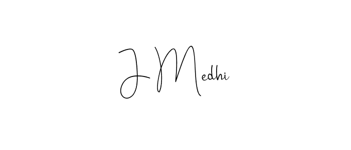 Design your own signature with our free online signature maker. With this signature software, you can create a handwritten (Andilay-7BmLP) signature for name J Medhi. J Medhi signature style 4 images and pictures png