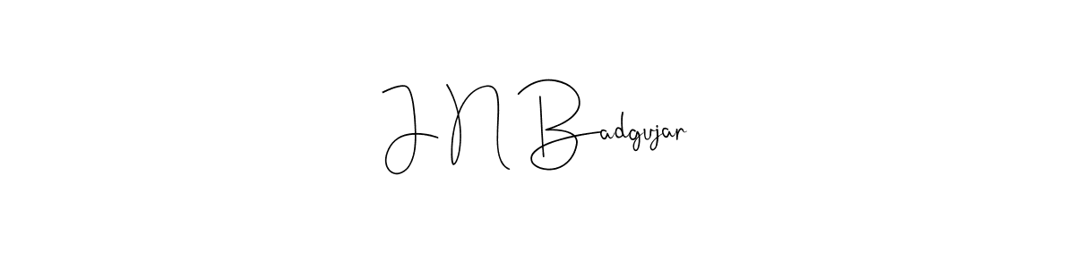 if you are searching for the best signature style for your name J N Badgujar. so please give up your signature search. here we have designed multiple signature styles  using Andilay-7BmLP. J N Badgujar signature style 4 images and pictures png