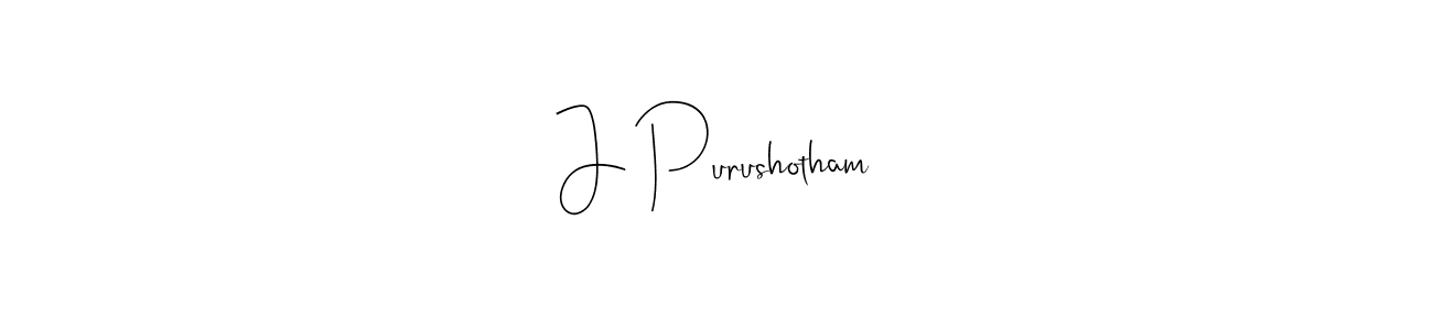 How to make J Purushotham name signature. Use Andilay-7BmLP style for creating short signs online. This is the latest handwritten sign. J Purushotham signature style 4 images and pictures png