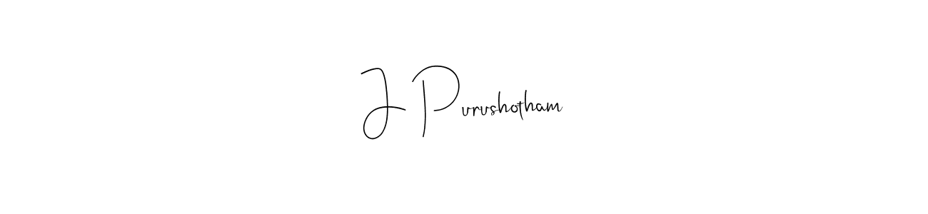 How to make J Purushotham name signature. Use Andilay-7BmLP style for creating short signs online. This is the latest handwritten sign. J Purushotham signature style 4 images and pictures png