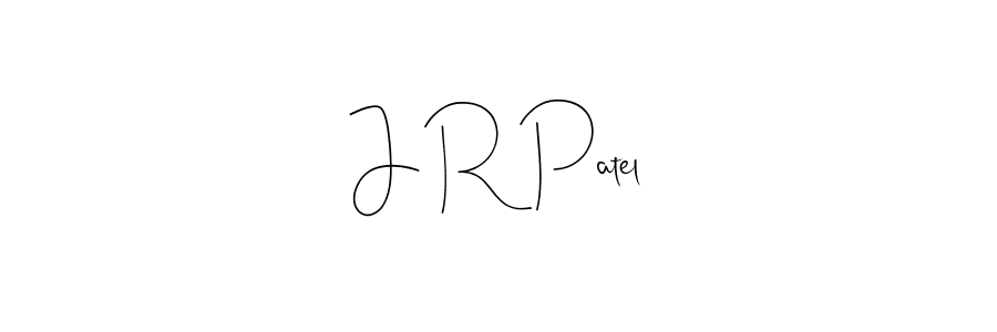 The best way (Andilay-7BmLP) to make a short signature is to pick only two or three words in your name. The name J R Patel include a total of six letters. For converting this name. J R Patel signature style 4 images and pictures png