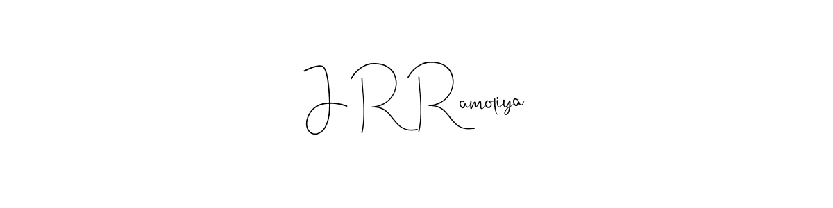 You should practise on your own different ways (Andilay-7BmLP) to write your name (J R Ramoliya) in signature. don't let someone else do it for you. J R Ramoliya signature style 4 images and pictures png