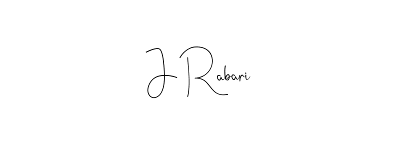 Design your own signature with our free online signature maker. With this signature software, you can create a handwritten (Andilay-7BmLP) signature for name J Rabari. J Rabari signature style 4 images and pictures png