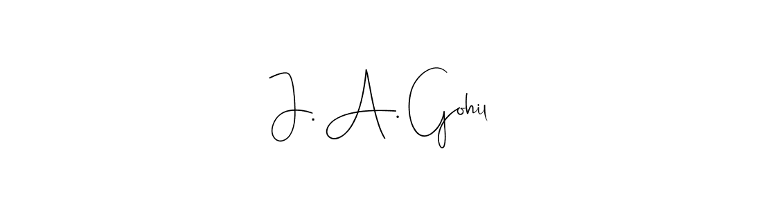 You should practise on your own different ways (Andilay-7BmLP) to write your name (J. A. Gohil) in signature. don't let someone else do it for you. J. A. Gohil signature style 4 images and pictures png