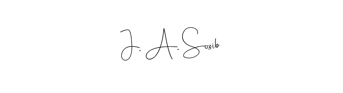 Design your own signature with our free online signature maker. With this signature software, you can create a handwritten (Andilay-7BmLP) signature for name J. A. Sozib. J. A. Sozib signature style 4 images and pictures png