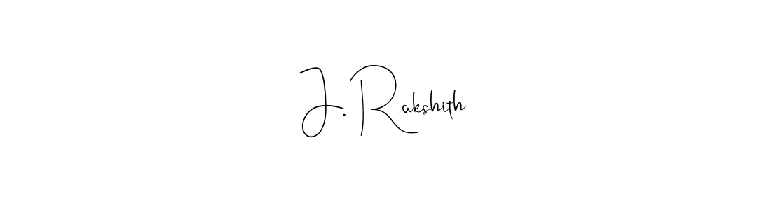 How to make J. Rakshith name signature. Use Andilay-7BmLP style for creating short signs online. This is the latest handwritten sign. J. Rakshith signature style 4 images and pictures png