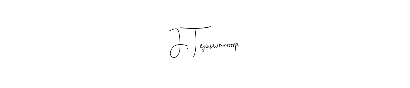 How to make J. Tejaswaroop name signature. Use Andilay-7BmLP style for creating short signs online. This is the latest handwritten sign. J. Tejaswaroop signature style 4 images and pictures png