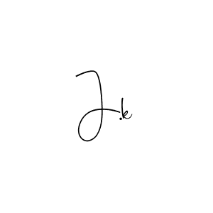 if you are searching for the best signature style for your name J.k. so please give up your signature search. here we have designed multiple signature styles  using Andilay-7BmLP. J.k signature style 4 images and pictures png