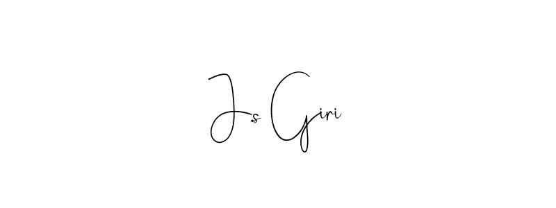 Make a beautiful signature design for name J.s Giri. With this signature (Andilay-7BmLP) style, you can create a handwritten signature for free. J.s Giri signature style 4 images and pictures png