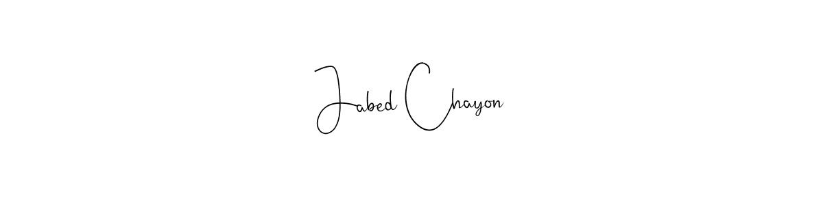 Design your own signature with our free online signature maker. With this signature software, you can create a handwritten (Andilay-7BmLP) signature for name Jabed Chayon. Jabed Chayon signature style 4 images and pictures png