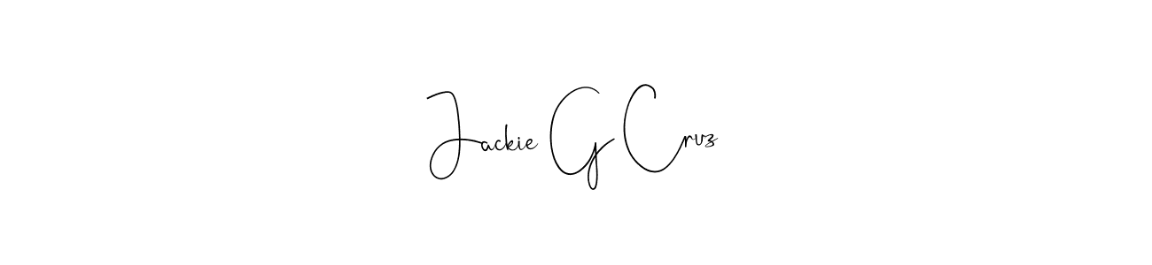 How to make Jackie G Cruz signature? Andilay-7BmLP is a professional autograph style. Create handwritten signature for Jackie G Cruz name. Jackie G Cruz signature style 4 images and pictures png