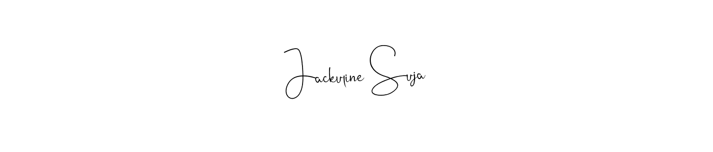 How to make Jackuline Suja name signature. Use Andilay-7BmLP style for creating short signs online. This is the latest handwritten sign. Jackuline Suja signature style 4 images and pictures png
