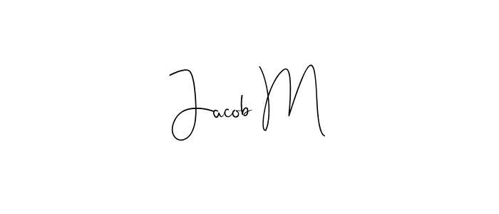 How to make Jacob M name signature. Use Andilay-7BmLP style for creating short signs online. This is the latest handwritten sign. Jacob M signature style 4 images and pictures png