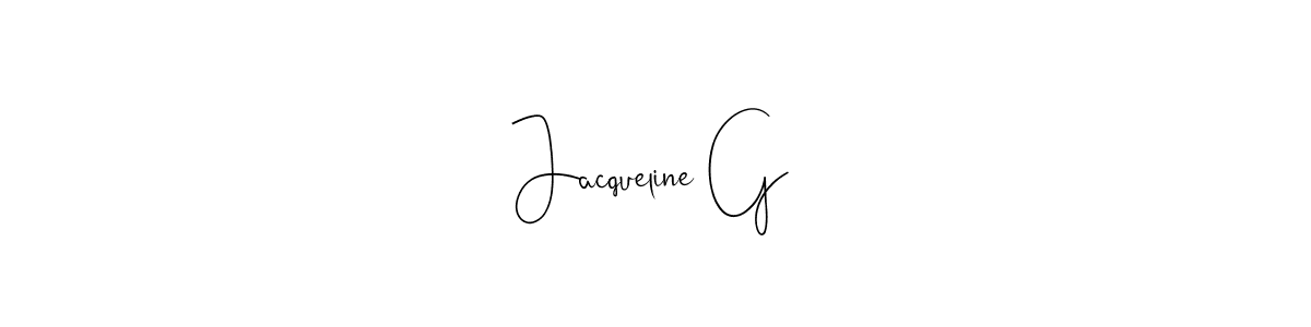 if you are searching for the best signature style for your name Jacqueline G. so please give up your signature search. here we have designed multiple signature styles  using Andilay-7BmLP. Jacqueline G signature style 4 images and pictures png