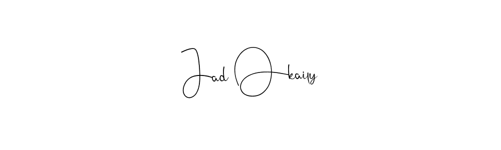 This is the best signature style for the Jad Okaily name. Also you like these signature font (Andilay-7BmLP). Mix name signature. Jad Okaily signature style 4 images and pictures png