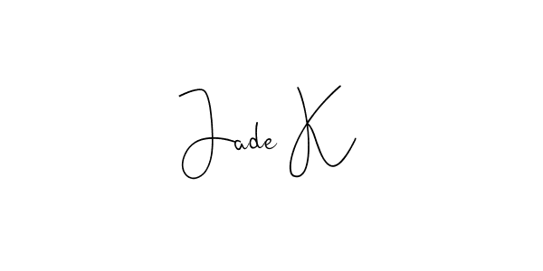 Also You can easily find your signature by using the search form. We will create Jade K name handwritten signature images for you free of cost using Andilay-7BmLP sign style. Jade K signature style 4 images and pictures png