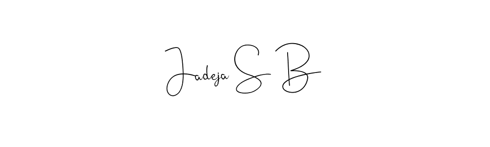 Andilay-7BmLP is a professional signature style that is perfect for those who want to add a touch of class to their signature. It is also a great choice for those who want to make their signature more unique. Get Jadeja S B name to fancy signature for free. Jadeja S B signature style 4 images and pictures png