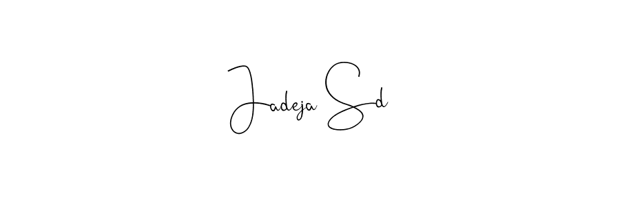 The best way (Andilay-7BmLP) to make a short signature is to pick only two or three words in your name. The name Jadeja Sd include a total of six letters. For converting this name. Jadeja Sd signature style 4 images and pictures png