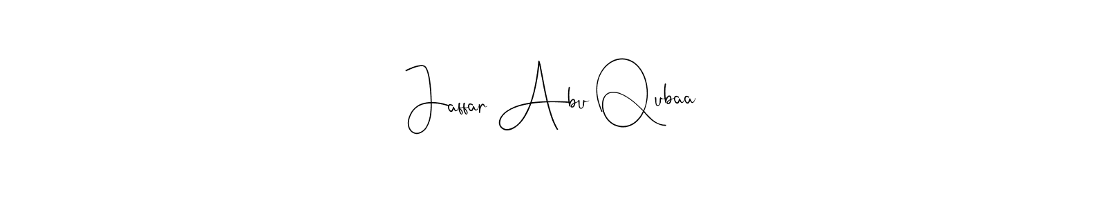 You should practise on your own different ways (Andilay-7BmLP) to write your name (Jaffar Abu Qubaa) in signature. don't let someone else do it for you. Jaffar Abu Qubaa signature style 4 images and pictures png