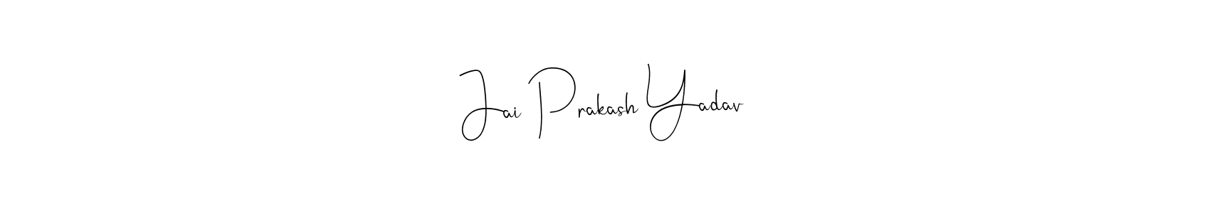 The best way (Andilay-7BmLP) to make a short signature is to pick only two or three words in your name. The name Jai Prakash Yadav include a total of six letters. For converting this name. Jai Prakash Yadav signature style 4 images and pictures png
