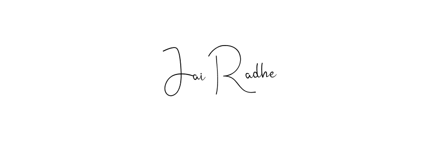 Here are the top 10 professional signature styles for the name Jai Radhe. These are the best autograph styles you can use for your name. Jai Radhe signature style 4 images and pictures png
