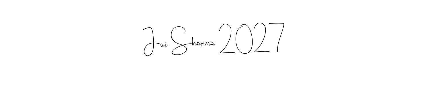 This is the best signature style for the Jai Sharma 2027 name. Also you like these signature font (Andilay-7BmLP). Mix name signature. Jai Sharma 2027 signature style 4 images and pictures png