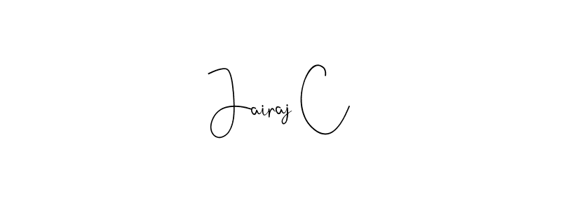 How to make Jairaj C name signature. Use Andilay-7BmLP style for creating short signs online. This is the latest handwritten sign. Jairaj C signature style 4 images and pictures png