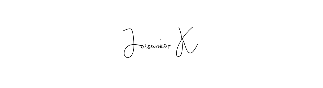 Also we have Jaisankar K name is the best signature style. Create professional handwritten signature collection using Andilay-7BmLP autograph style. Jaisankar K signature style 4 images and pictures png