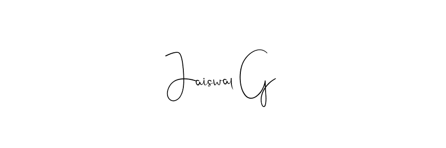 Use a signature maker to create a handwritten signature online. With this signature software, you can design (Andilay-7BmLP) your own signature for name Jaiswal G. Jaiswal G signature style 4 images and pictures png