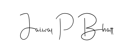 A modern signature idea for name Jaiwal P Bhatt using Andilay-7BmLP font. Clean strokes and elegant curves make it stand out instantly. Jaiwal P Bhatt signature style 4 images and pictures png