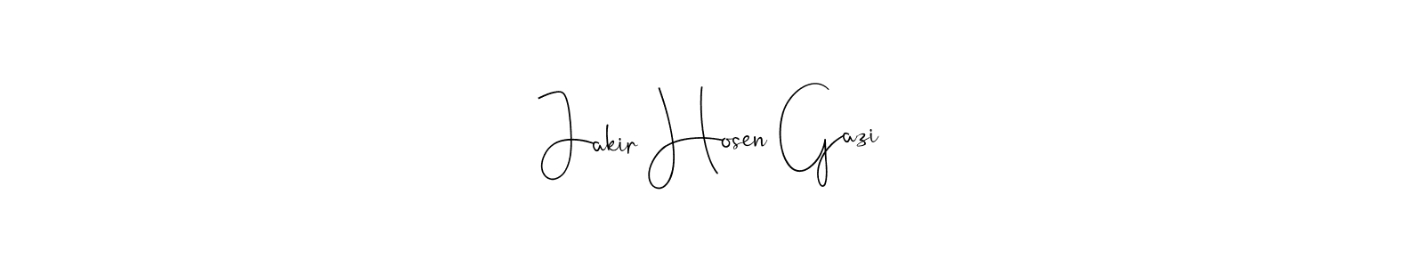 How to make Jakir Hosen Gazi name signature. Use Andilay-7BmLP style for creating short signs online. This is the latest handwritten sign. Jakir Hosen Gazi signature style 4 images and pictures png