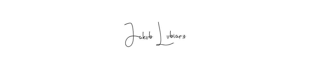 Andilay-7BmLP is a professional signature style that is perfect for those who want to add a touch of class to their signature. It is also a great choice for those who want to make their signature more unique. Get Jakub Lubiarz name to fancy signature for free. Jakub Lubiarz signature style 4 images and pictures png