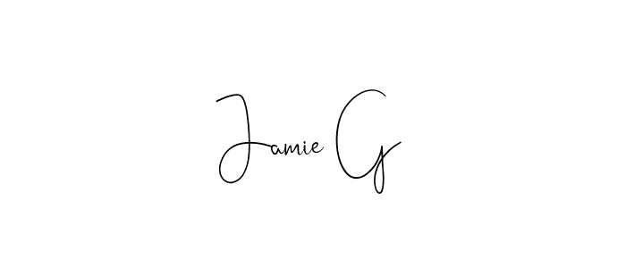 Make a beautiful signature design for name Jamie G. With this signature (Andilay-7BmLP) style, you can create a handwritten signature for free. Jamie G signature style 4 images and pictures png