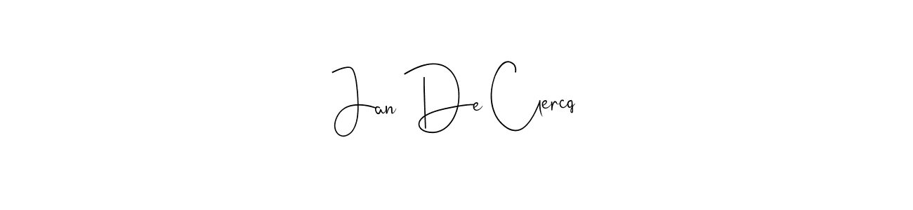 You should practise on your own different ways (Andilay-7BmLP) to write your name (Jan De Clercq) in signature. don't let someone else do it for you. Jan De Clercq signature style 4 images and pictures png