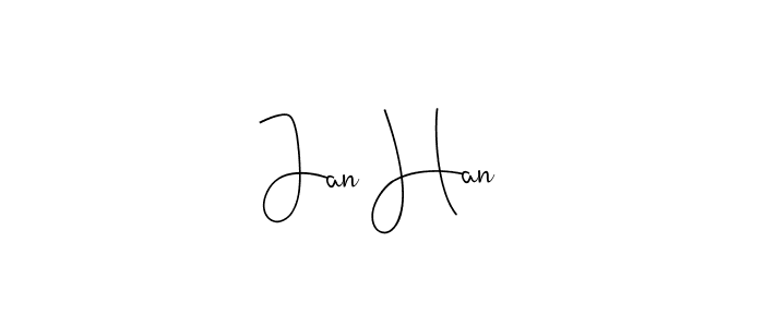 How to make Jan Han signature? Andilay-7BmLP is a professional autograph style. Create handwritten signature for Jan Han name. Jan Han signature style 4 images and pictures png