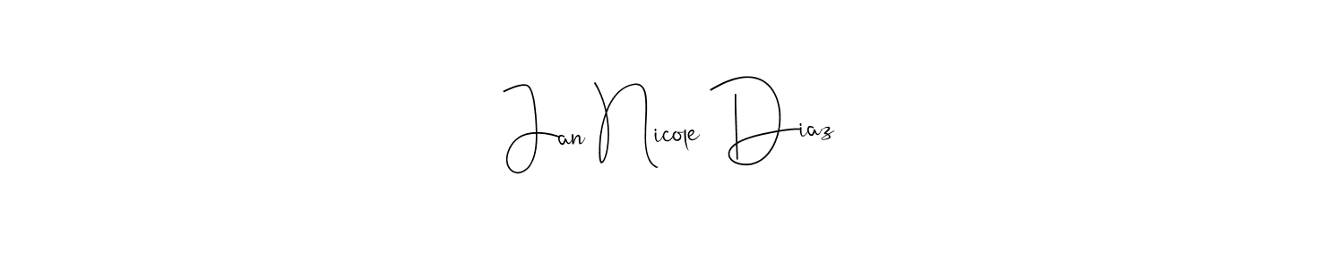 Also You can easily find your signature by using the search form. We will create Jan Nicole Diaz name handwritten signature images for you free of cost using Andilay-7BmLP sign style. Jan Nicole Diaz signature style 4 images and pictures png