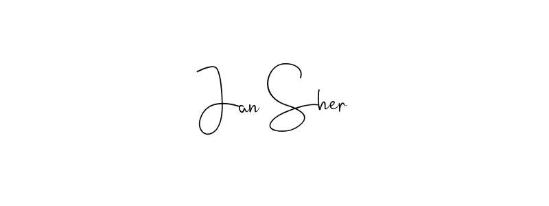 You should practise on your own different ways (Andilay-7BmLP) to write your name (Jan Sher) in signature. don't let someone else do it for you. Jan Sher signature style 4 images and pictures png