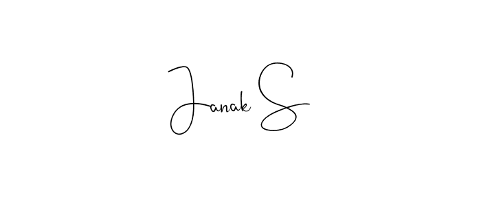 if you are searching for the best signature style for your name Janak S. so please give up your signature search. here we have designed multiple signature styles  using Andilay-7BmLP. Janak S signature style 4 images and pictures png