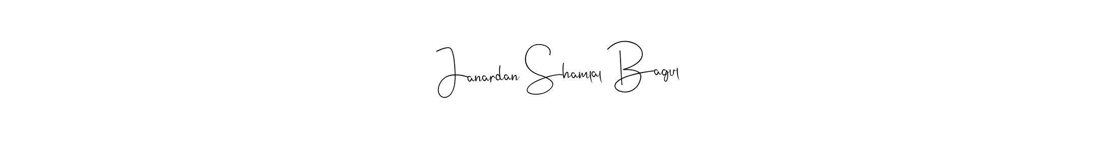 if you are searching for the best signature style for your name Janardan Shamlal Bagul. so please give up your signature search. here we have designed multiple signature styles  using Andilay-7BmLP. Janardan Shamlal Bagul signature style 4 images and pictures png