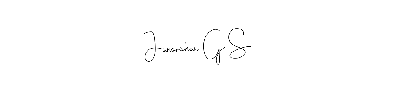 How to make Janardhan G S signature? Andilay-7BmLP is a professional autograph style. Create handwritten signature for Janardhan G S name. Janardhan G S signature style 4 images and pictures png