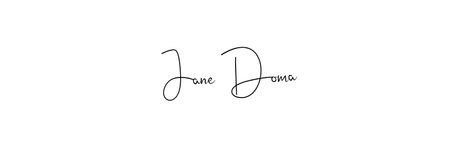 How to make Jane Doma name signature. Use Andilay-7BmLP style for creating short signs online. This is the latest handwritten sign. Jane Doma signature style 4 images and pictures png